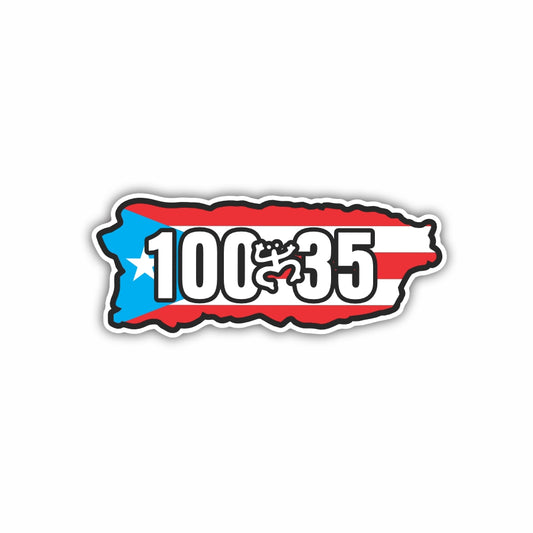 100 x 35 Puerto Rico Map Flag